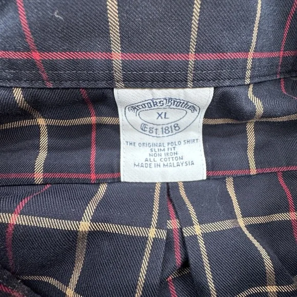 Brooks Brothers Slim Fit Non-Iron Check Button‎ Down Long Sleeve Shirt - Picture 3 of 7